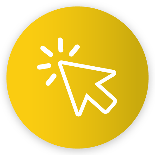 Yellow circle with a clicking arrow icon