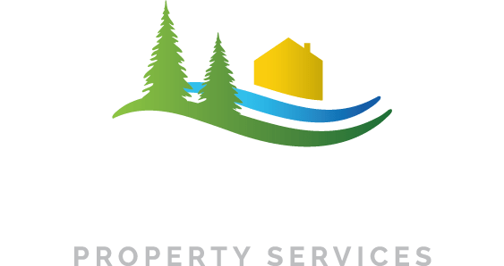 Evergreen Property Services logo with trees and house.