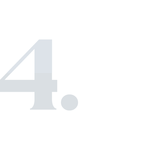 Dark blue number four with a dot