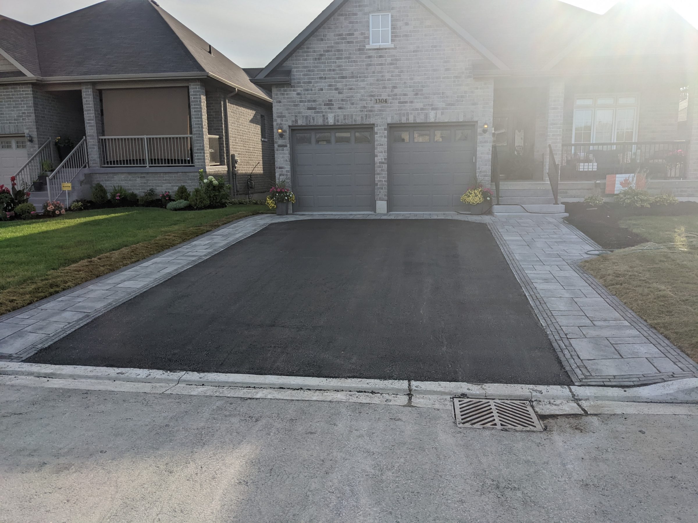 Modern house with two-car garage and driveway